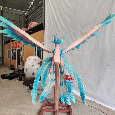 Özelleştirilebilir Gerçekçi Animatronik Hayvanlar Çin Kadim Yaratıkları Yeşil Kuş