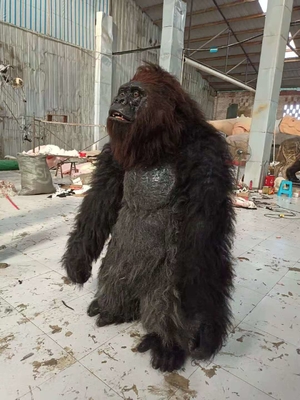 Peluş Kürklü Yetişkin Gerçekçi Cadılar Bayramı Kostümleri Maskot Hayvan Elbise Takım Elbise Fursuit Gorilla