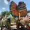 Tema Parkı Ekipmanları Gerçekçi Animatronik Dinozor Modeli Dilophosaurus Heykeli