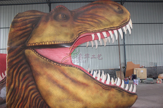 Mükemmel Aşınma Direnci ile Monte Edilen Büyük Animatronic Dinozor Kafası Duvarı