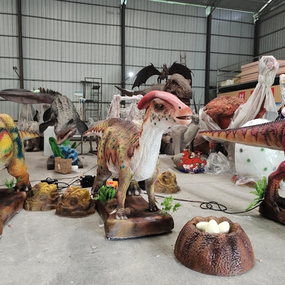 satın al 220V 380V Gerçekçi Animatronik Dinozor Parasaurolophus Modeli online manufacture