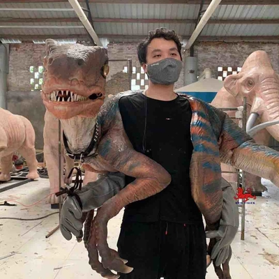 El yapımı Yumuşak Dino El Kuklası Yetişkin Yaş Raptor El Kuklası