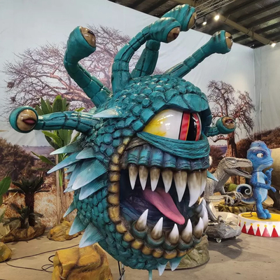 Hareketli El Yapımı Gerçekçi Animatronic Dragons Simülasyon Seyirci Heykeli