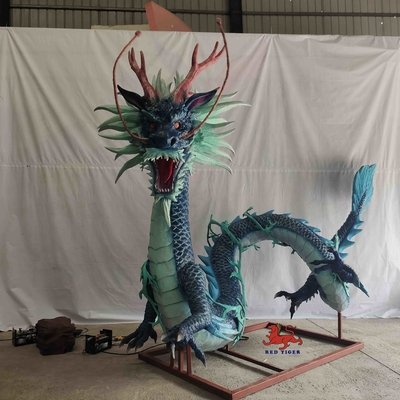 Canlı Ses Gerçekçi Animatronik Hayvanlar Çin Efsanevi Yaratıklar Yeşil Ejder