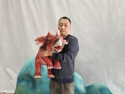 Satılık El Kontrol Bebek Animatronic Dinozor Triceratops Kukla