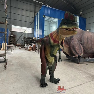 Dilophosaurus Kostümü Hareketli Taçlı Animatronik Dinozor Parti Eşyaları