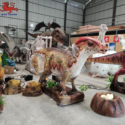 Gerçekçi Animatronic Parasaurolophus Dinozor Jurassic Eğlence Parkı Dinozoru