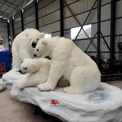 Gerçekçi Animatronic Yaşam Boyu Kutup Ayısı Özelleştirilmiş Mevcut 12 Ay Garanti