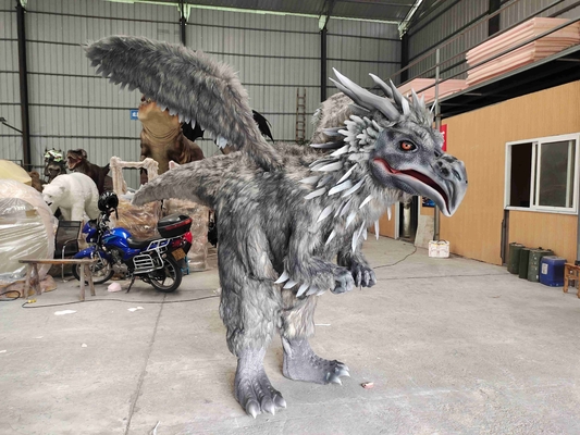 Good price Işık Etkileri Tüy ve Kanatlı Animatronik Ejder Kostümü çevrimiçi