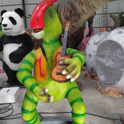 Karikatür Biyomimetik Dinozor Modeli Animatronik Dino Grubu Tema Parkı İçin